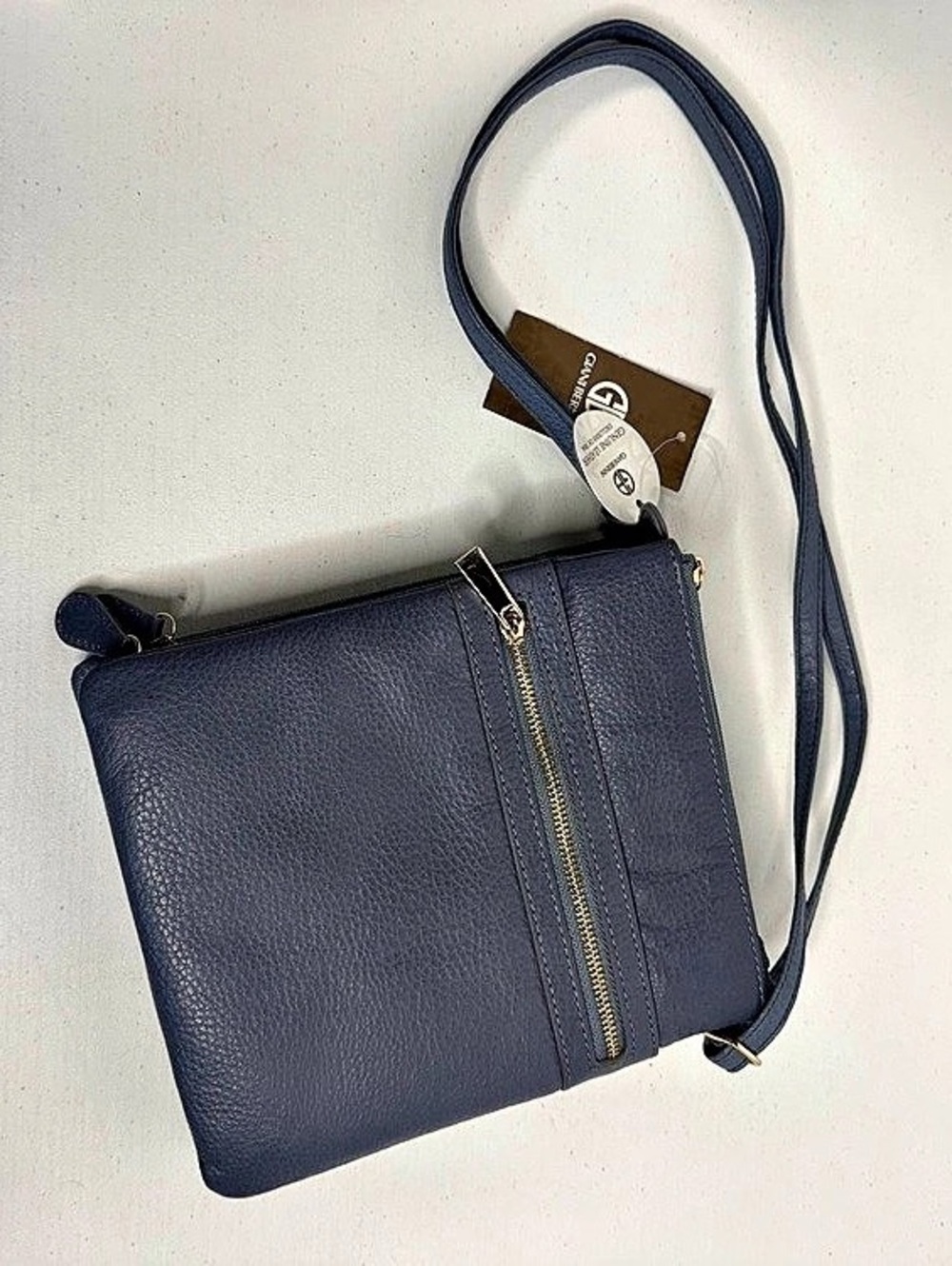 Giani Bernini Softy Core Crossbody Leather Bag Blue